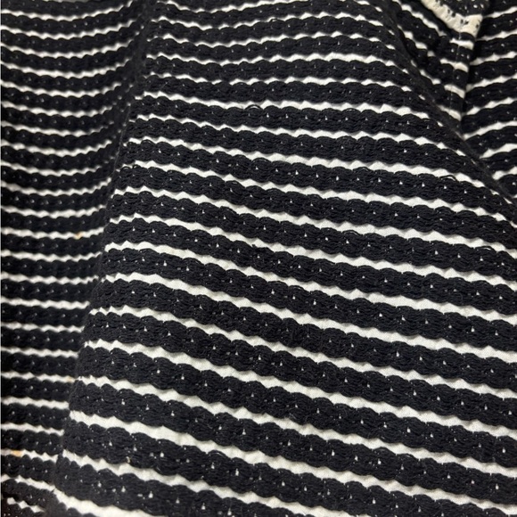 Free People Bento Black/White Woven Striped A Line Mini Skater Skirt Size 10 EUC - Picture 3 of 10